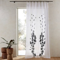 Занавеска С вышивкой из льна Stofi 140 x 320 см белый AM.PM  фото, kupilegko.ru